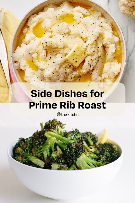 Here are 14 of our favorite easy side dishes for a prime rib roast dinner. Side Dishes With Prime Rib Holidays, Prime Rib Roast Sides Dishes, Prime Rib Roast Dinner, Prime Rib Sides, Roasted Side Dishes, Salad To Go, Easy Side Dishes, Prime Rib Roast, Rib Roast