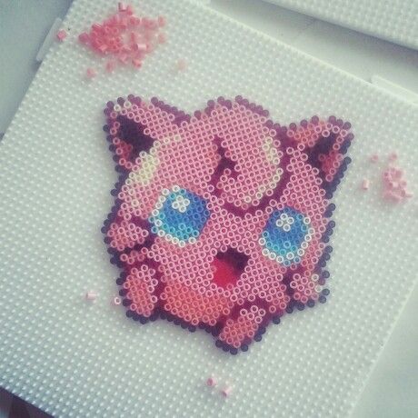 Jigglypuff made by me with Hama mini beads Perler Bead Jigglypuff, Pixel Jigglypuff, Jigglypuff Perler Beads, Pokémon Perler Beads, Hama Beads Kawaii, Hama Beads Pokemon, Clip Ideas, Hama Art, Hama Mini