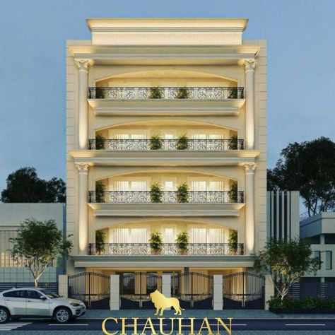 7 Floors Building Elevation, 4storey House Design, 7 Floor Building Elevation, Appartment Elevations, Luxurious Flat, Residential Architecture Apartment, House Structure Design, Apartments Exterior, Classical House