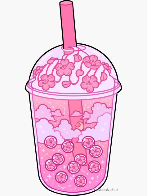 Kartun Boba, Boba Sticker, Fantasy Things, Images Kawaii, Stickers Kawaii, Cute Food Drawings, Cute Food Art, Art Story, Cute Kawaii Drawings