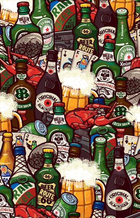 Drinks by KONSTANTIN SHALEV, via Behance Sticker Bomb Wallpaper, Graffiti Wallpaper Iphone, Hypebeast Wallpaper, Crazy Wallpaper, Graffiti Wallpaper, Pop Art Wallpaper, Retro Wallpaper, Aesthetic Pastel Wallpaper, Pastel Wallpaper