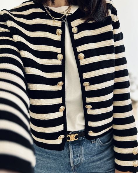 Stripe Cardigan Outfit, Casual Work Wear, Cardigan Outfit, Look Formal, Classy Work Outfits, Stylish Work Outfits, Cardigan Outfits, Looks Chic, Autumn Outfit