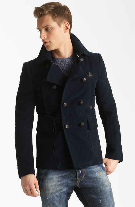 peacoat and part Peacoats For Men, Outerwear Outfits, Peacoat Outfit, Sweater Outfits Men, Peacoat Men, Men Stuff, Green Hills, Fashion Suits For Men, Winter Outfits Men