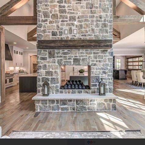 #buildersofinsta hashtag on Instagram • Photos and Videos Pass Through Fireplace, Modern Rustic Living Room, Real Estate Photos, Building Plans House, House Construction Plan, Fireplace Ideas, Indoor Fireplace, Home Fireplace, Cabin Design