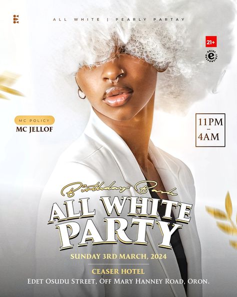 All white party flyer design All White Party Flyer, Club Flyer Design, Party Flyer Design, Freshers Party, Flyer Inspiration, All White Party, Club Flyers, Party Inspo, Event Flyer