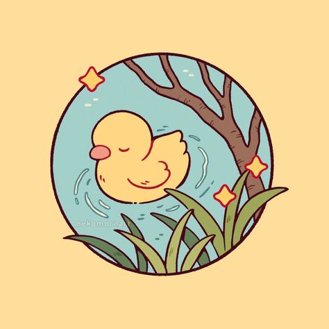 Duck Illustration, Duck Drawing, 달력 디자인, Posca Art, Keramik Design, Dessin Adorable, Arte Animal, Cute Little Drawings, Kawaii Art