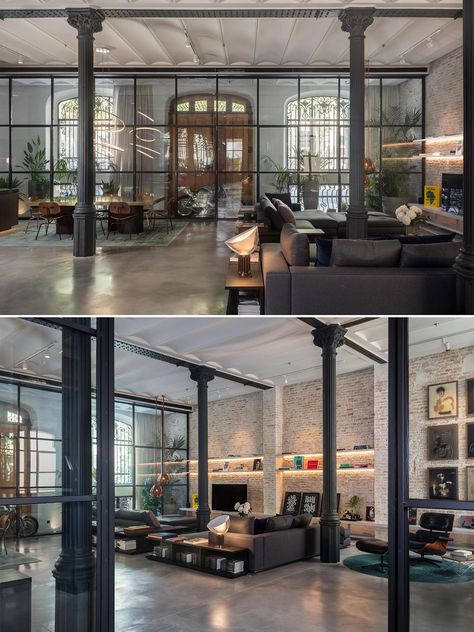 Warehouse Loft Apartment, Open Plan Interior, Warehouse Renovation, Warehouse Apartment, Large Apartment, Industrial Loft Design, Open Plan Apartment, Modern Warehouse, Warehouse Living