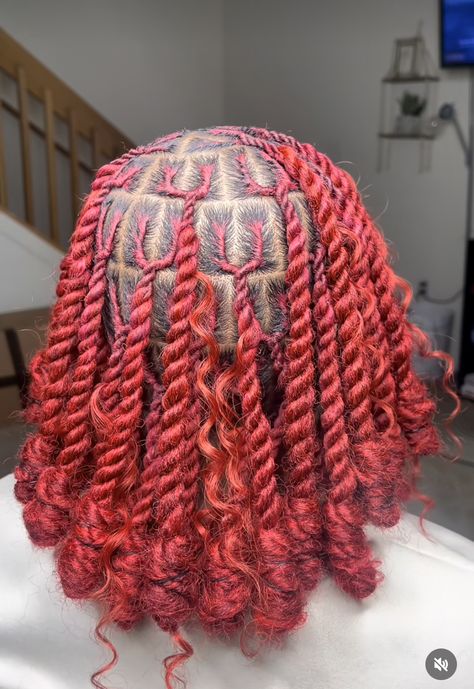 Red Invisible Locs, Short Invisible Locs, Invisible Locs Hairstyles, Invisible Locs, Twists Hairstyles, Jumbo Twists, Box Braid Hair, Faux Locs Hairstyles, Cute Braided Hairstyles