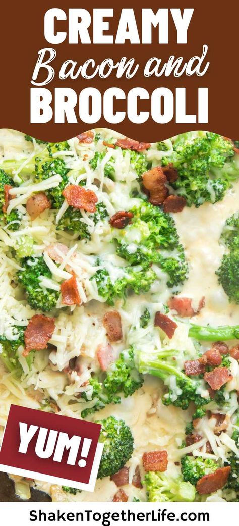 Creamy garlic bacon and broccoli is a fast and tasty 20 minute recipe. Crisp bacon and tender broccoli are served up with a creamy garlic sauce and topped with cheese. Serve it up as a savory side dish or make it the main course for a low carb or keto meal. Bacon And Broccoli, Cheese Sauce For Broccoli, Broccoli Side Dish, Broccoli Bacon, Bacon Dishes, Beetroot Recipes, Garlic Broccoli, Creamy Broccoli, Creamy Garlic Sauce