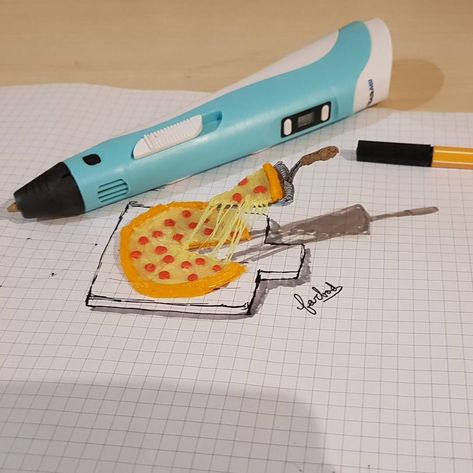 a pizza made by 3dpen🍕 . the full video is available on my youtube! . #3dpen #3dprinting #3dprint #3dprinter @3dpen.iran #3d #pizza… What To Make With A 3d Pen, 3d Pen Ideas, 3d Drawing Pen, 3d Pen Art, 3d Ideas, Drawing Tutorials For Beginners, Diy Doll Miniatures, Cool Paper Crafts, Paper Craft Tutorials