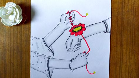 Raksha bandhan drawing Raksha Bandhan Drawing Ideas, Rakhi Drawing, Raksha Bandhan Drawing, Screen Savers Wallpapers Backgrounds, Rakhi Festival, School Board Decoration, Handmade Rakhi, School Painting, Screen Savers Wallpapers