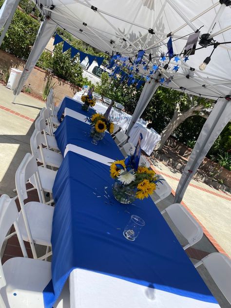 Royal Blue And White Graduation Party, Royal Blue Graduation Party, White Graduation Party, Blue Graduation Party, Graduation Party Pictures, Gold Graduation Party, Blue Graduation, Graduation 2024, Royal Blue And Gold