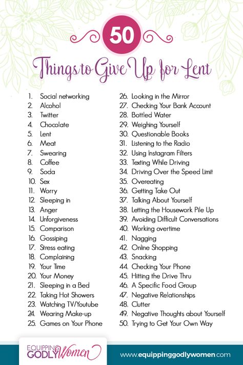 Wondering what to give up for Lent? Don't just settle for the usual chocolate or coffee. Here are 50 NEW ideas of things to give up for Lent! #Lent #CatholicLent Lenten Ideas For Adults, Lent Devotions For Women, Lent Calendar 2024, What To Give Up For Lent, Things To Give Up For Lent, Lent Ideas For Adults, Meals For Lent, Lent 2024, Lent Ideas