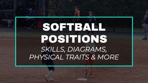 The nine softball positions all have unique demands, skills, body types of the players and movement during game situations. Learn it all in this article. Softball Positions, Softball Dugout, Softball Workouts, Softball Drills, Fly Ball, Strong Arms, Fastpitch Softball, Girls Softball, Softball Team