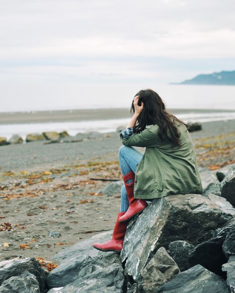 Bogs Boots outfit, Homer Spit Alaska Bogs Boots Outfit, Bogs Boots, Puddle Jumping, Outdoorsy Style, Rainy Day Fashion, Madewell Shirts, Labor Day Weekend, H&m Jackets, Citizens Of Humanity Jeans