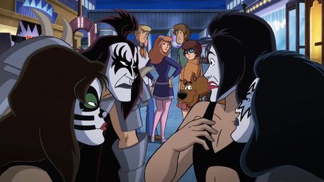 Scooby Doo and Kiss Scooby Doo And Kiss, Scooby Doo Kiss, Pregnant Barbie, Kiss Art, Scooby Doo, Anime Funny, Rock And Roll, Kiss, Halloween