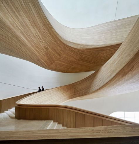 Harbin Opera House - Picture gallery #architecture #interiordesign #curves #wood #staircases Harbin Opera House, Mad Architects, Wooden Interior, Harbin, Interior Stairs, Organic Architecture, Master Plan, Staircase Design, Stairs Design