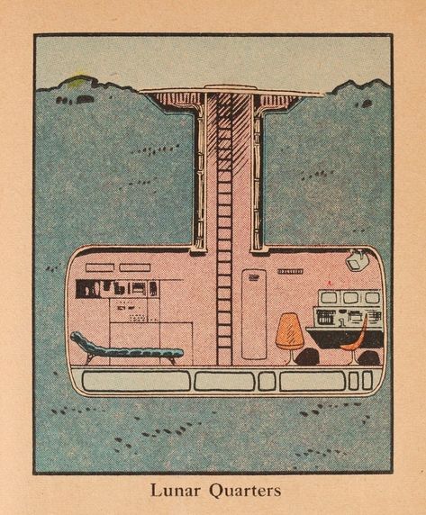 Moon Base, 70s Sci Fi Art, Retro Future, Retro Sci Fi, Vintage Space, Science Fiction Art, Retro Futuristic, Space Travel, Old Book