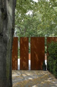 Corten Fence, Corten Steel Fence, Pagar Modern, Steel Fence, Garden Screening, Front Yard Fence, Lan Can, Modern Fence, Backyard Fences