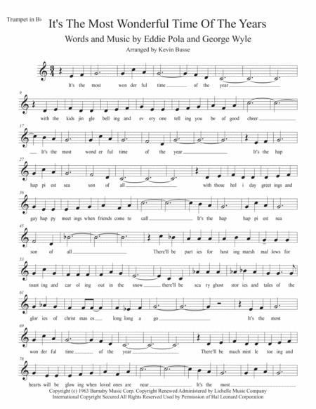 The Most Wonderful Time Of The Year Easy Key Of C Trumpet Oboe Music, Alto Sax Sheet Music, Christmas Piano Sheet Music, Bassoon Instrument, Viola Music, Viola Sheet Music, Trumpet Instrument, Trumpet Sheet Music, Clarinet Sheet Music