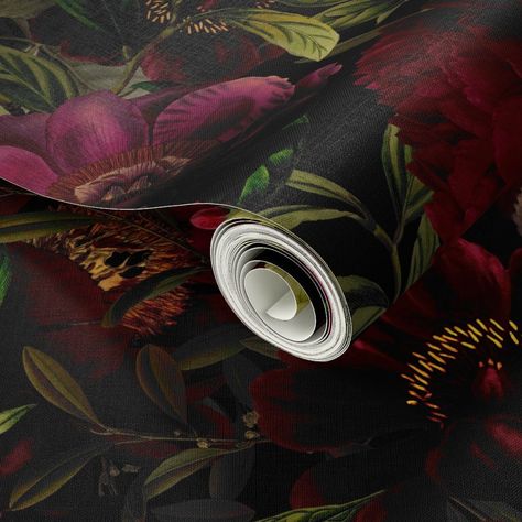 Japanese Water Garden, Jungle Birds, Japanese Water, Garden Wallpaper, Dark Rose, English Rose, Rose Vintage, Drawer Liners, Peel Stick Wallpaper