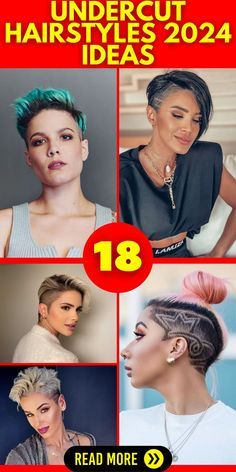 Different Types Of Undercut, Hairstyles With Shaved Sides And Back, Edgy Undercut Hairstyles, Short Pixie Haircuts For Thick Hair Undercut Shaved Sides, Womens Shaved Sides Haircut Short, 2024 Edgy Hair Trends For Women, Short Haircuts With Undercut, Funky Short Hair Undercut, Edgy Womens Haircuts