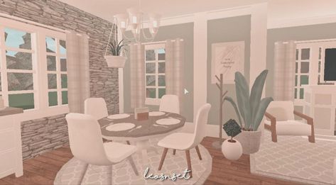 3x3 Dining Room Bloxburg, Bloxburg Dining Room, Blocksburg House Ideas, Bloxburg Dream House, Blocksburg House, Blox Burg, Diner Table, Making Outfits, Dining Roo