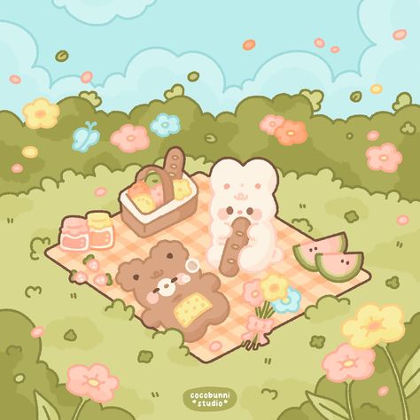 it’s picnic season!! 🥖🧺🌱🌸 🏷️ #art #artist #artwork #illustration #cozyart #crochet #kpop #kawaii #bunny #bujo #procreate #digitalart #kawaiiart #cuteart #cutearteveryday #kawaiiaesthetic #pastel #smallbusiness #sanrio #rilakkuma Sanrio Picnic, Kawaii Picnic, Picnic Drawing, Sanrio Rilakkuma, Season Art, Couple Inspiration, Kitty Drawing, Pretty Phone Wallpaper, Hello Kitty Drawing