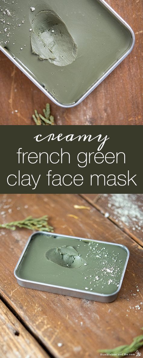 Diy Green Face Mask, Homemade Clay Face Masks, French Clay Mask, Diy Clay Face Mask Recipes, Diy Face Balm, Diy Clay Face Mask, Humblebee & Me, Homemade Skincare Recipe, Homemade Clay Mask