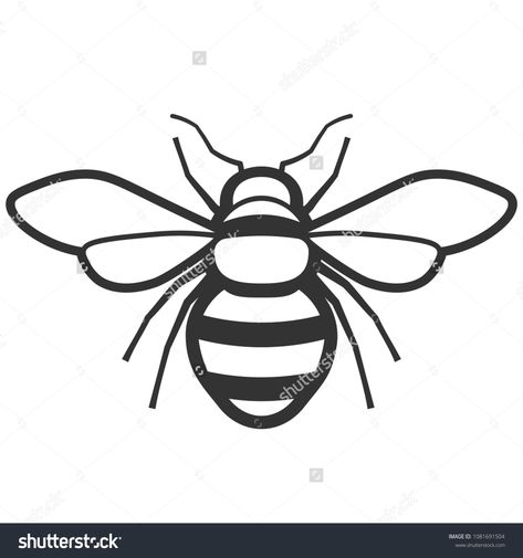 Honey bee black and white icon. Pest control clipart isolated on white backgroundwhite#icon#black#Honey Honey Bee Art Drawings, Simple Bee Drawing, Honey Bee Drawing, Bee Outline, Bees For Kids, Bee Sketch, Bee Stencil, Bee Icon, Bee Coloring Pages