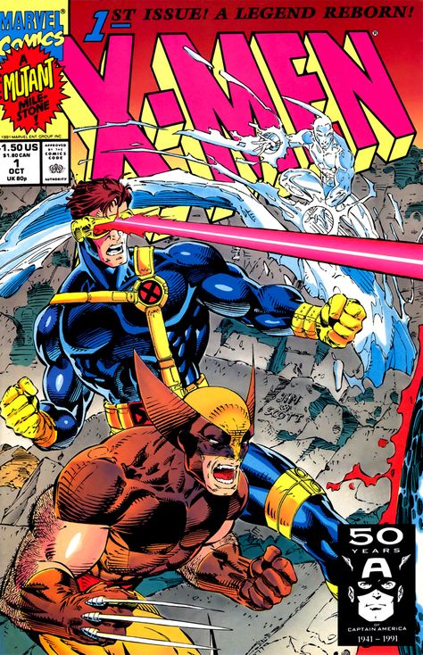 Cyclops Wolverine Iceman - Jim Lee Jim Lee Art, Marvel Comics Covers, Classic Comic Books, Arte Dc Comics, Comic Manga, Uncanny X-men, Marvel Comic Books, Marvel Comics Art, Classic Comics