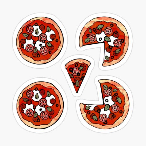 Pizza Sticker, Yummy Pizza, Pizza Pizza, Adventure Book, Indie Artist, Scrapbooking Projects, Sticker Set, Sticker Sheets, Cute Stickers