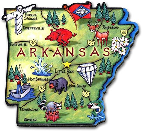 Amazon.com：Artwood State Map Magnets: Kitchen & Dining Refrigerator Ideas, Fort Smith Arkansas, Kitchen Accessories Storage, Arkansas State, Eureka Springs, Yellow Star, Kitchen Accessories Decor, Magnetic Wall, Inspirational Prints