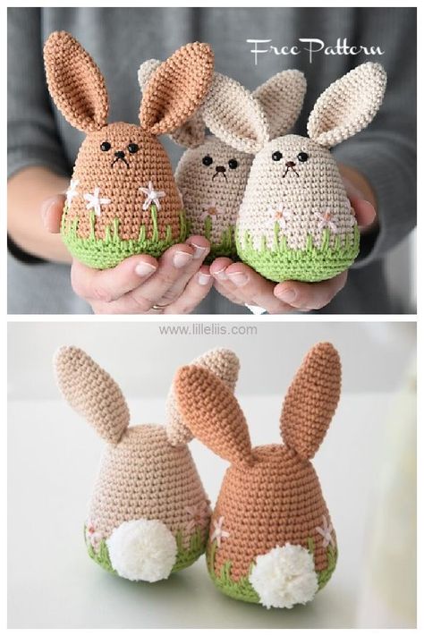 Amigurumi spring bunny Free Crochet Patterns Easter Crochet Patterns Free, Easter Bunny Crochet Pattern, Crochet Bunny Pattern, Easter Crochet Patterns, Bunny Crochet, Crochet Animals Free Patterns, Crochet Amigurumi Free, Spring Bunny, Holiday Crochet