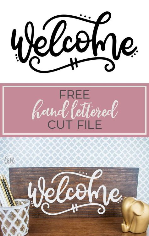 Free Welcome Svg, Welcome Svg Free, Welcome Lettering, Welcome Svg, Free Cricut, Cricut Tips, Art Cut, Image Svg, Christmas Fonts