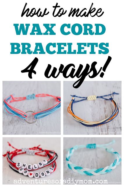 Wax Cotton Cord Bracelets Diy, Wax Cord Bead Bracelet, How To Make Adjustable Beaded Bracelets, How To Make Surfer Bracelets, Friendship Cord Bracelets, Friendship Bracelets Pura Vida, How To Make Waxed Cord Bracelets, Diy Corded Bracelets, Braided Wax Cord Bracelet Diy