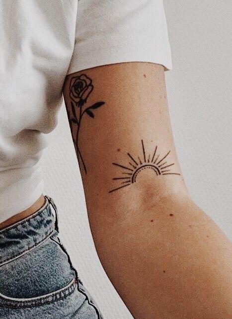 Rising Sun Tattoos, Tato Minimal, Rib Tattoos For Women, Sunset Tattoos, Pirate Tattoo, Inspiration Tattoos, Sun Tattoos, Best Sleeve Tattoos, Arm Tattoos For Women