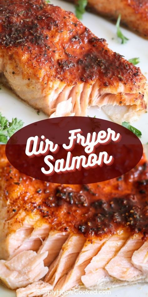 Salmon In Air Fryer, Air Fryer Recipes Salmon, Cooked Fish, Cook Salmon, Air Fryer Salmon, Healthy Salmon Recipes, Fried Salmon, Baked Salmon Recipes, Air Fryer Dinner Recipes