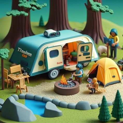 Forest Diorama, Neutral Gifts, Playmobil Toys, Barbie Toys, Boys Christmas, Childrens Gifts, Camping Trip, Miniature Toys, In The Forest