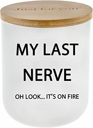 "My Last Nerve... Oh look...it's on fire" 😂 Funny Gifts For Best Friend, Last Nerve Candle, Coconut Candles, Inexpensive Holiday Gifts, In Law Christmas Gifts, Gifts For Best Friend, Law Christmas, Funny Gifts For Women, Coconut Candle