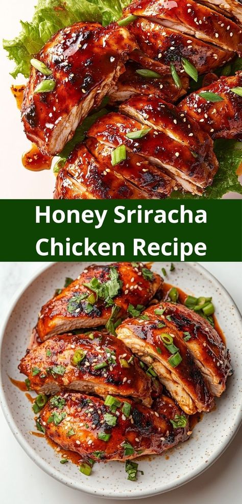 Searching for a quick and delicious dinner? This Honey Sriracha Chicken Recipe is ready in just 30 minutes, combining simple ingredients for a flavorful meal. Perfect for busy nights and family gatherings alike. Siracha Recipes, Spicy Chicken Breast Recipes, Honey Siracha Chicken, Honey Chicken Breast, Spicy Chicken Breast, Sriracha Recipes, Honey Sriracha Chicken, Sriracha Chicken, Sweet Chicken