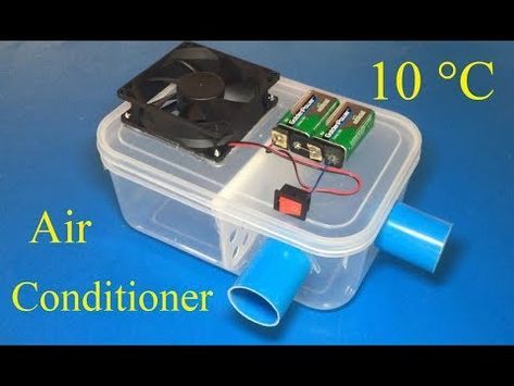 How to make air conditioner at home , 10 °C max cool - YouTube Diy Airconditioning, 93 Tattoo, Battery Powered Air Conditioner, Homemade Ac, Homemade Air Conditioner, Cheap Air Conditioner, Diy Ac, Diy Air Conditioner, Science Electricity