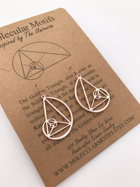 Fibonacci Earrings-golden Ratio-math Gift-sacred Geometry-science Gift-teacher Gift-stem Gift-graduation Gift-christmas Gift - Etsy Ratio Math, Math Earrings, Math Gift, The Golden Ratio, Science Jewelry, Earrings Golden, Science Themes, Thanks For The Gift, Science Gifts