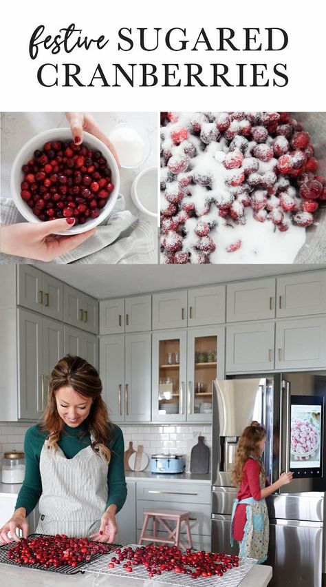 How to make sugared cranberries (and our favorite smart fridge) Decorating With Cranberries, Samsung Family Hub Fridge, Sugar Cranberries, Smart Fridge, Jo Cooks, Sugared Cranberries, Store Bought Cake, Holiday Goodies, Inside Decor