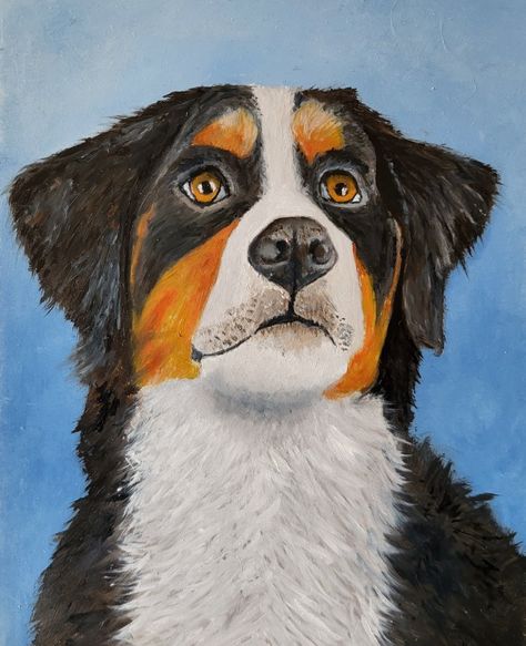 Berner senner Bernies Mountain Dogs, Painting Dog Fur In Acrylic, Jennifer Gennari Dog Portraits, Bernie’s Mountain Dog Puppy, Oil Painting