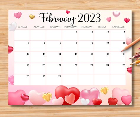 Free Valentine Wallpaper, Valentine Day Calendar, When Is Valentines Day, Financial Printables, Black And White Calendar, Family Reunion Themes, Calendar Doodles, Free Planner Pages, Calendar February