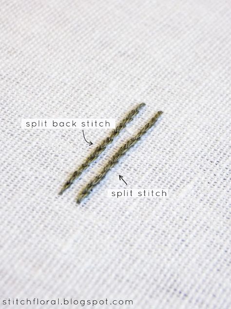 Split back stitch tutorial - Stitch Floral Split Stitch Tutorial, Back Stitch Tutorial, Library Categories, Back Stitch Embroidery, People Embroidery, Embroidery Journal, Embroidery Landscape, Embroidered Placemats, Embroidered Accessories