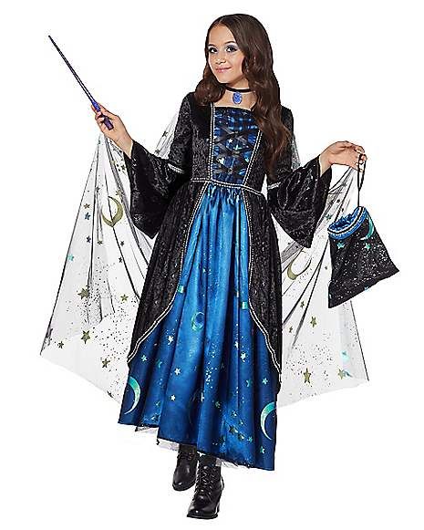 Kids Midnight Sorceress Costume - Spirithalloween.com Toddler Witch Costumes, Sorceress Costume, Kids Witch Costume, Spirit Halloween Costumes, Casting A Spell, Wizard Costume, Classic Halloween Costumes, Halloween Costumes For 3, Witch Costumes