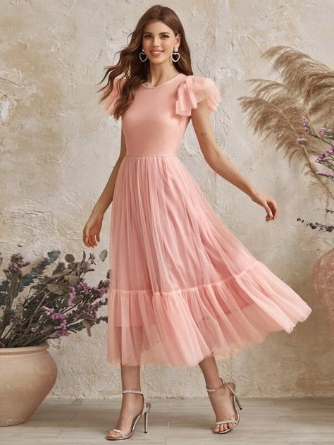 Casual Frocks, Flounce Hem Dress, Latest Dress Design, Modest Dresses Casual, Fashion Attire, Fashion Design Clothes, Sweet Dress, Fancy Outfits, Western Dresses