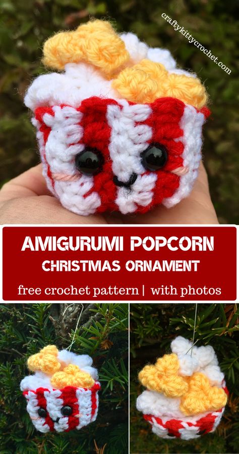 12 Weeks of Christmas: North Pole Popcorn Ornament ~ Crafty Kitty Crochet Popcorn Christmas, Crochet Popcorn, Christmas North Pole, Crochet Christmas Ornaments Free, Crochet Ornament Patterns, Christmas Crochet Patterns Free, Popcorn Stitch, Amigurumi Animals, Crochet Ornaments